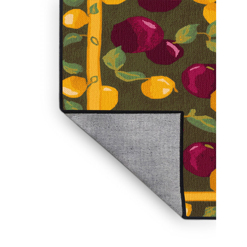  Tapis lavable avec des fruits Plumcot, Rectangle de 5 pi x 8 pi