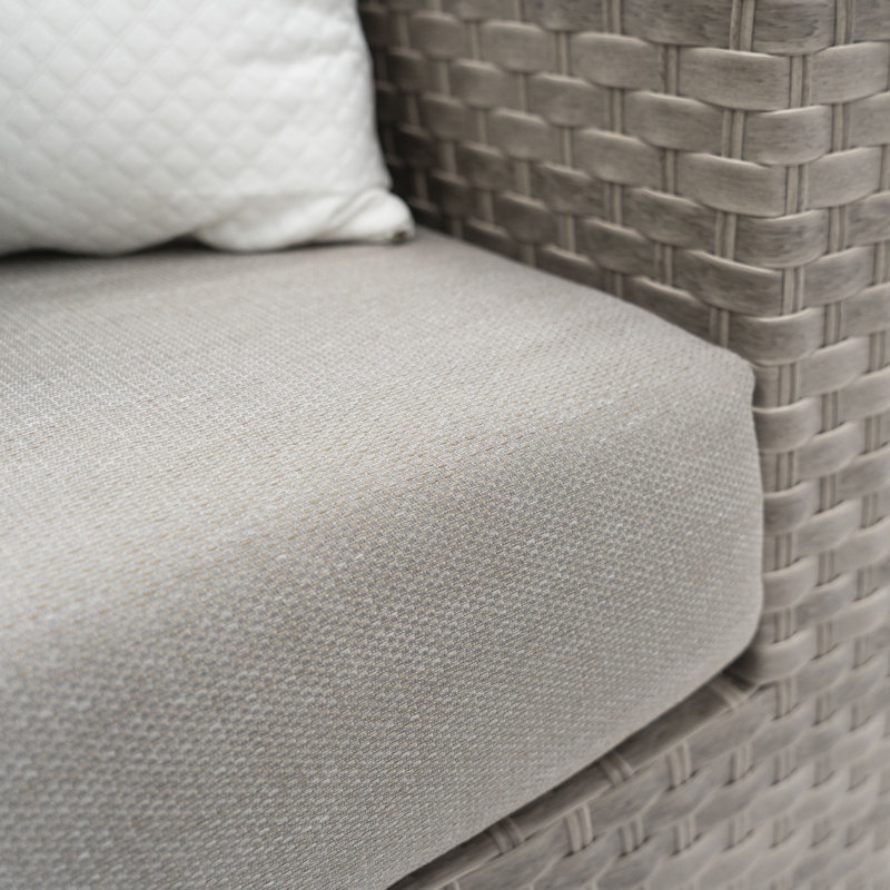 Avrahom 10-Piece Modular Wicker Outdoor Sectional Seating Group, Light Gray