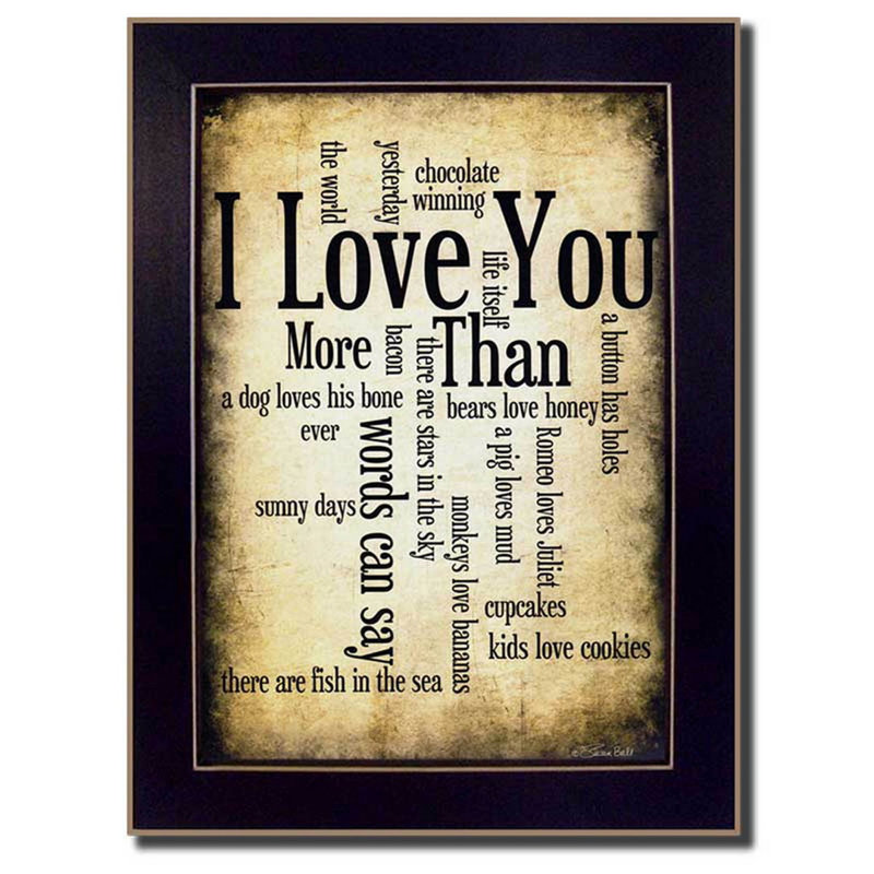 «I Love You», art mural encadré pour le salon, décoration murale pour la chambre à coucher par Susan Ball