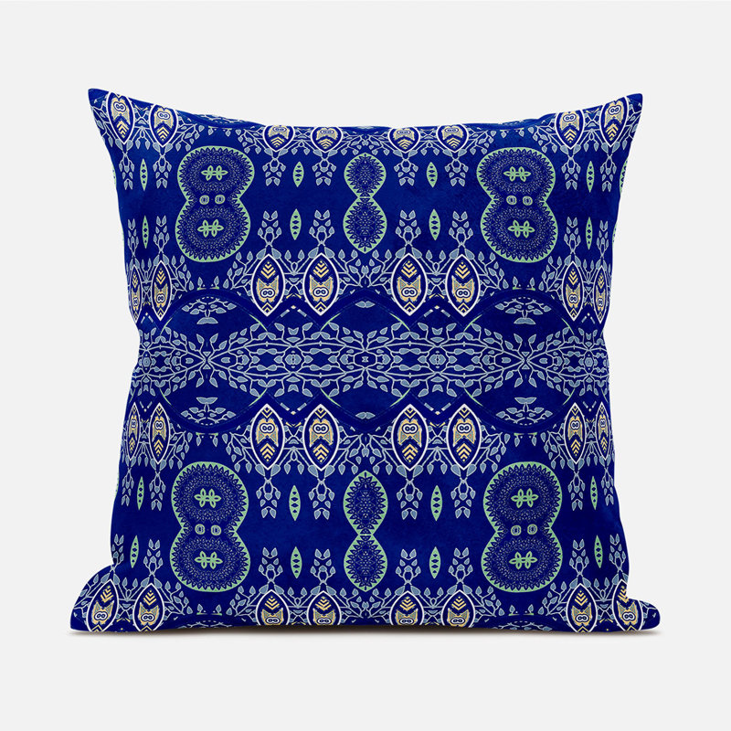 Housse et insert de coussin décoratif en polyester pour l'intérieur et l'extérieur, 16 po x 16 po, Bleu marine