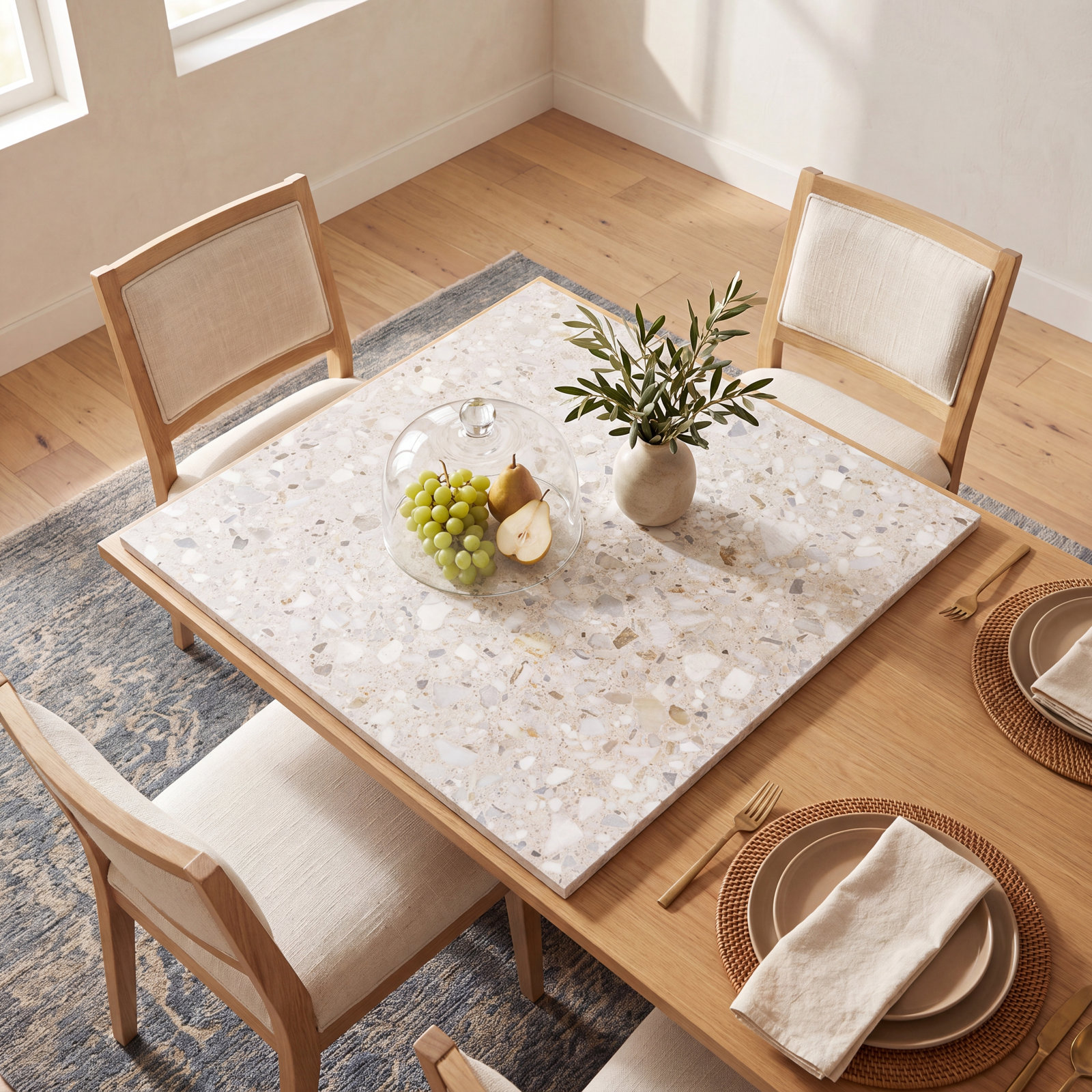 Forage 24" x 24" Matte, Bianco