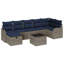 Ensemble de canapé vidaXL avec coussin avec rangement en rotin gris et bleu marine-1542293486