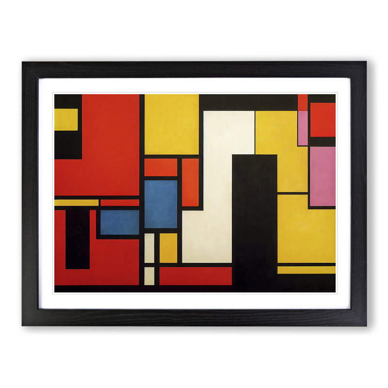 Cubism Abstract - Framed Print, Black, 46cm H x 64cm W x 2cm D