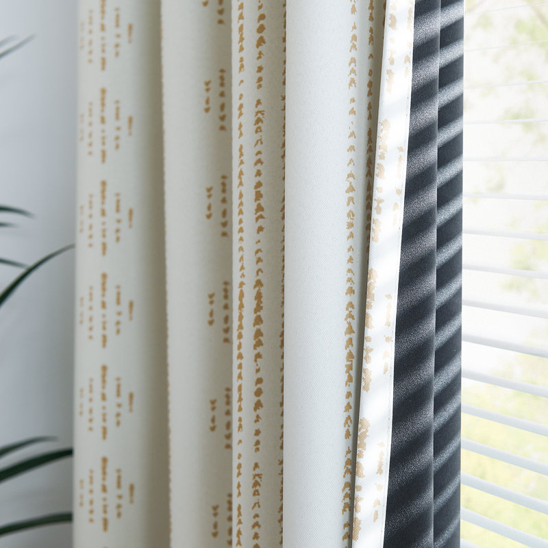 Ayani Bohemian Blackout Curtain Panel, 52" W x 84" L, Beige/Taupe