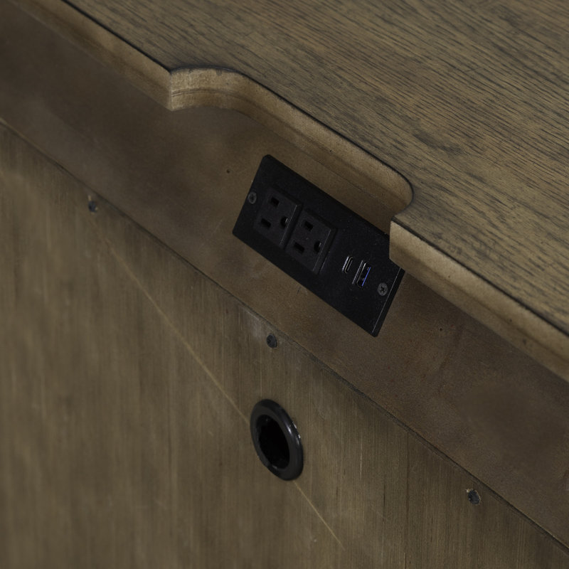 Gertraute 2 Door Bedside Chest W/ Charging Station