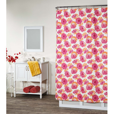 Fairy Flamingo Floral Shower Curtain