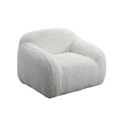 Polar Bear Faux Fur Swivel Cuddle Chair