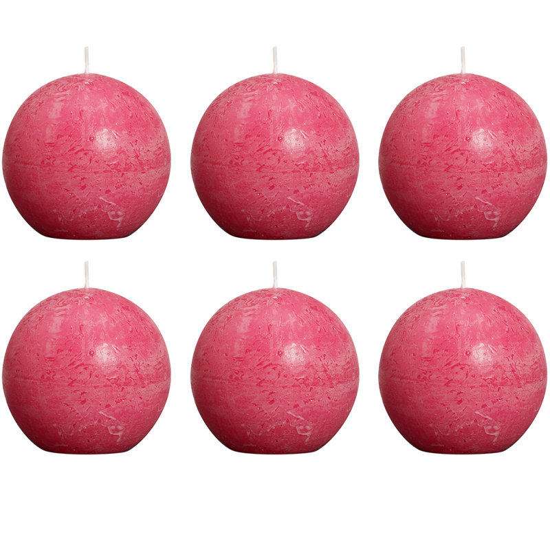 Bolsius Bolsius Rustic Ball Candle 80 mm, Fuchsia