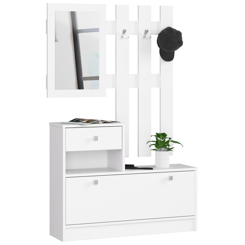 6 Pair Shoe Storage Cabinet, White