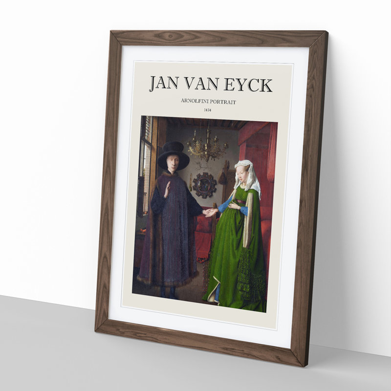 Arnolfini Portrait by Jan van Eyck - Framed Print, 48cm H x 36cm W x 2cm D, Walnut Framed