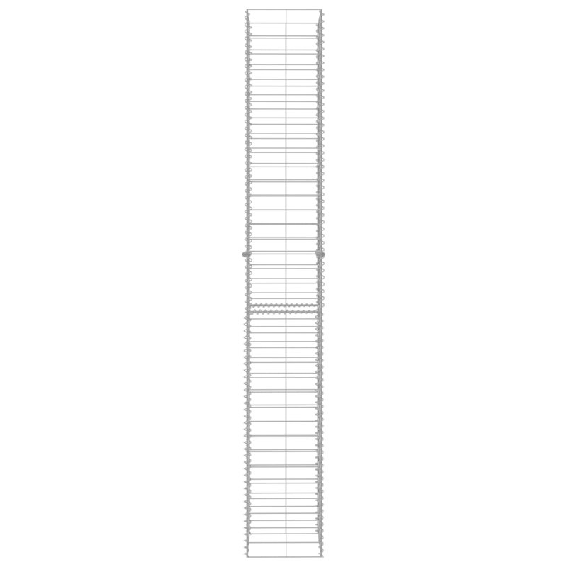 Abhaki 500.38cm H x 31.75cm W Silver Metal Gabion Fence