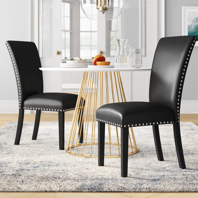Chaise parsons rembourrée Navi en noir