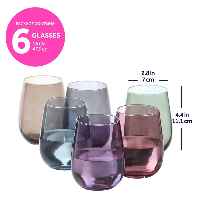 Verre, vin sans pied 16 oz