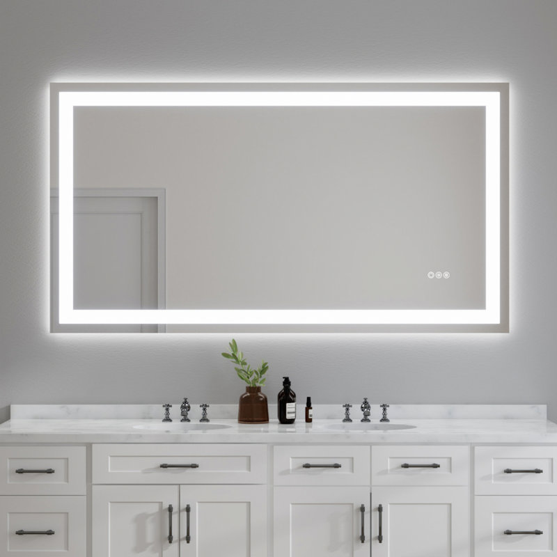 Miroir à DEL sans cadre avec éclairage avant et arrière, 30 po x 55 po
