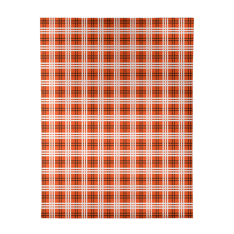 Tapis à carreaux orange, Rectangle 9 pi x 12 pi