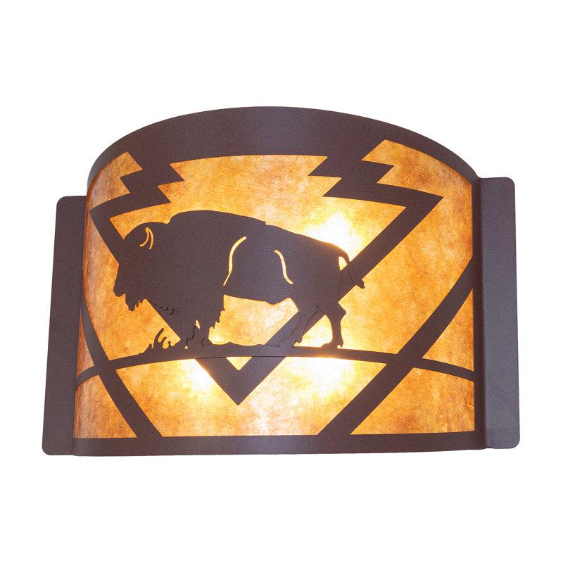 Applique murale encastrée en métal Lone Buffalo
