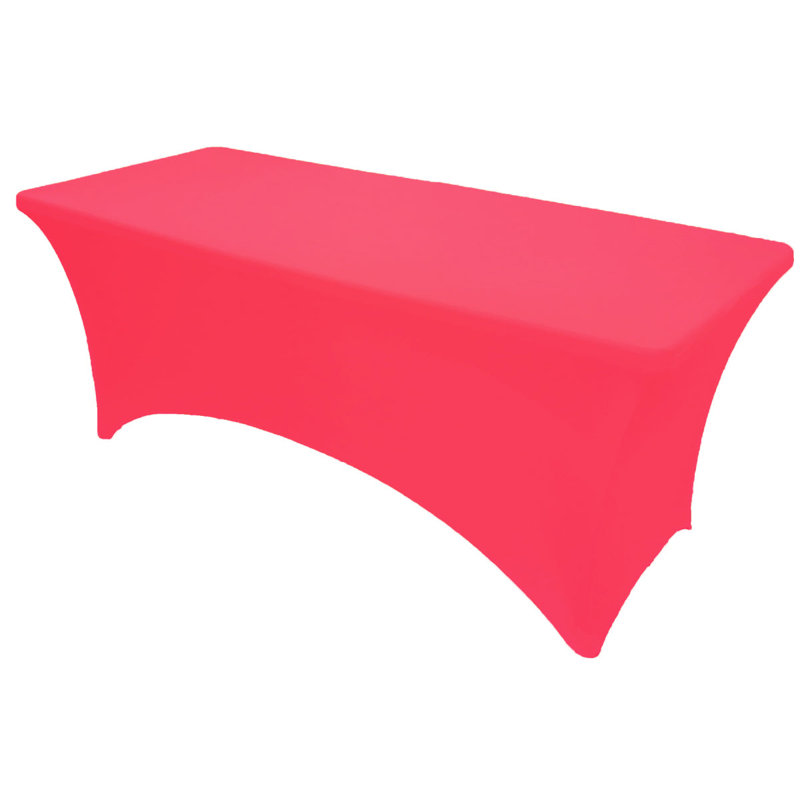 4Ft, 6Ft, 8Ft Spandex Tablecloth Fitted Stretch Rectangular Table Cover For Dining Wedding Party, Fuchsia, 72" x 30"