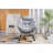 Contemporary Living Room Furniture - Gray Chair, Soft Fabric, Steel Frame & Convenient Side Pocket Accent Chair For Home Rust Metal Frame, Comfy Seat Storage-1779964016