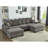 Modular Sectional Couch In Grey Corduroy, 5 Seater Oversized Convertible L & U Shaped With Contemporary High Foam Cushions Corduroy Sectional, Fascinating