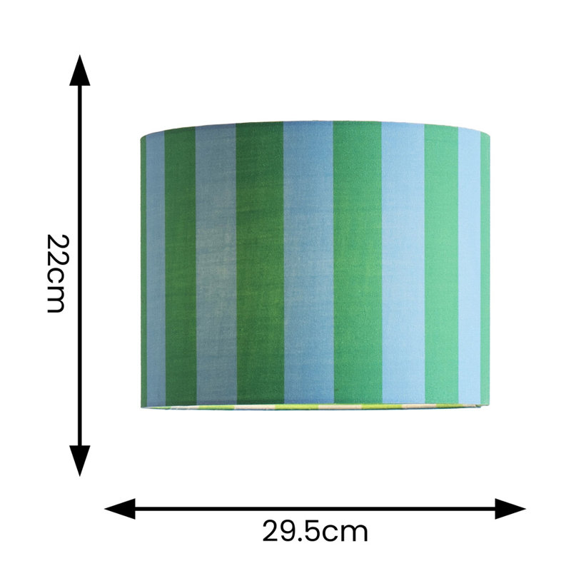 Tagle Blended Fabric Drum Lamp Shade ( Slip-On ), 22cm H x 29.5cm W x 29.5cm D, Blue/Green