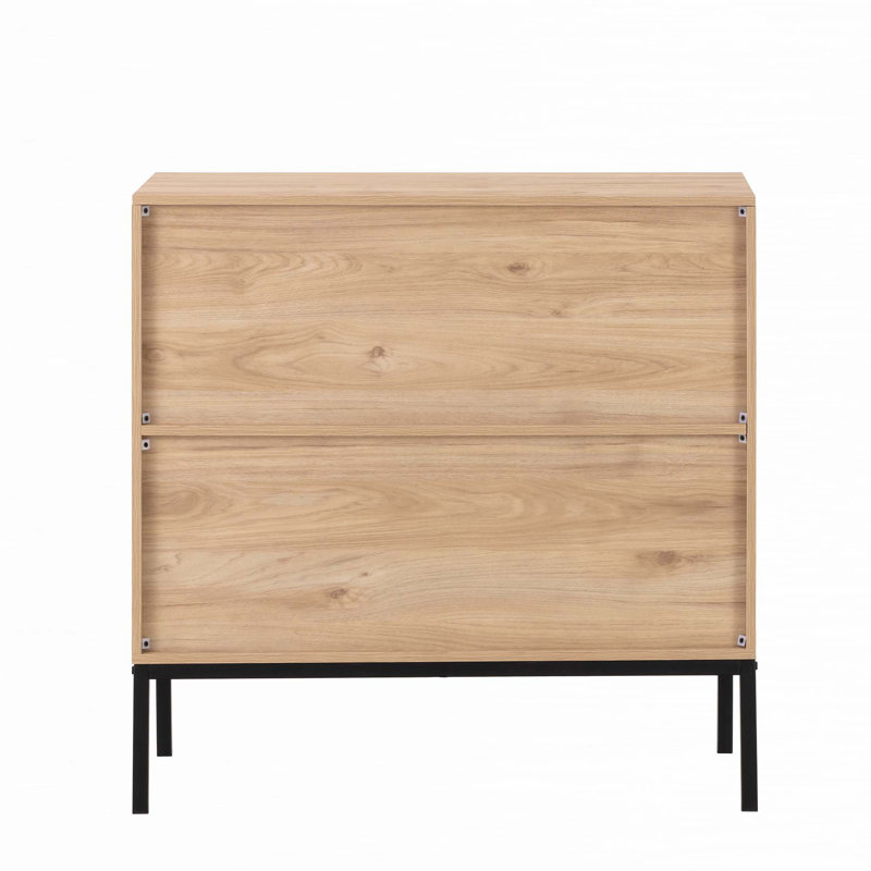 Rolland A Console Table Side Table With Rattan Door,Set Of 2