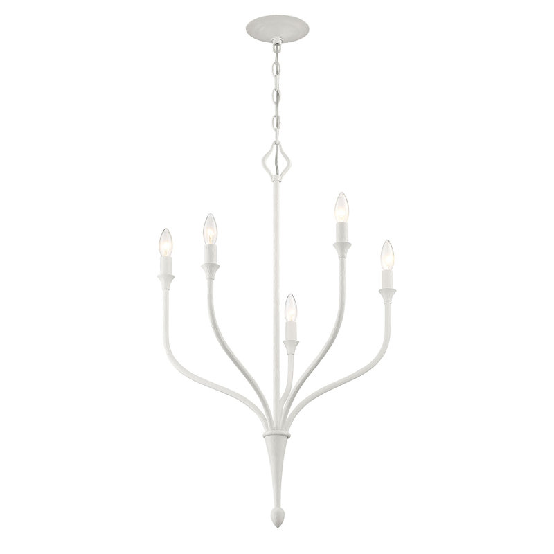 5-Light White Contemporary Statement Chandelier
