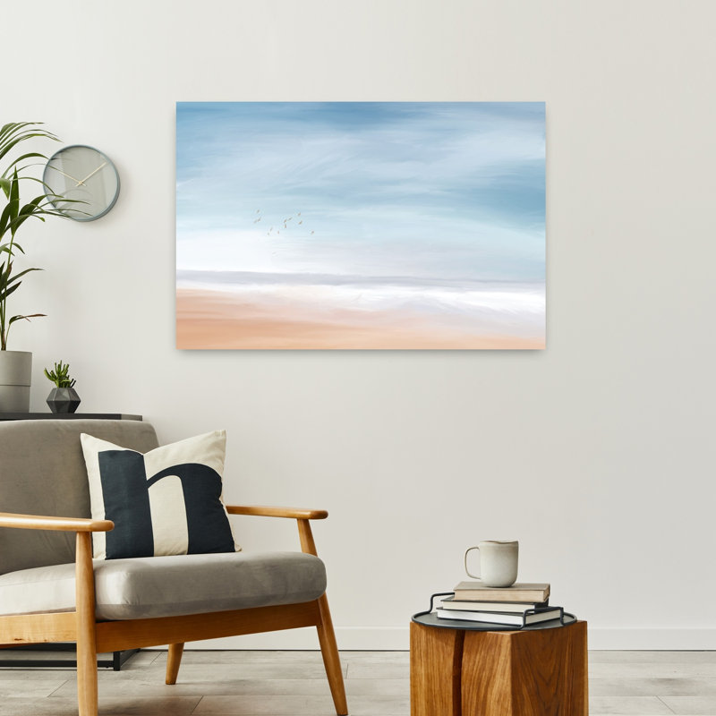 «Honor's Beach», art abstrait de paysage côtier, H 36 po x l 24 po