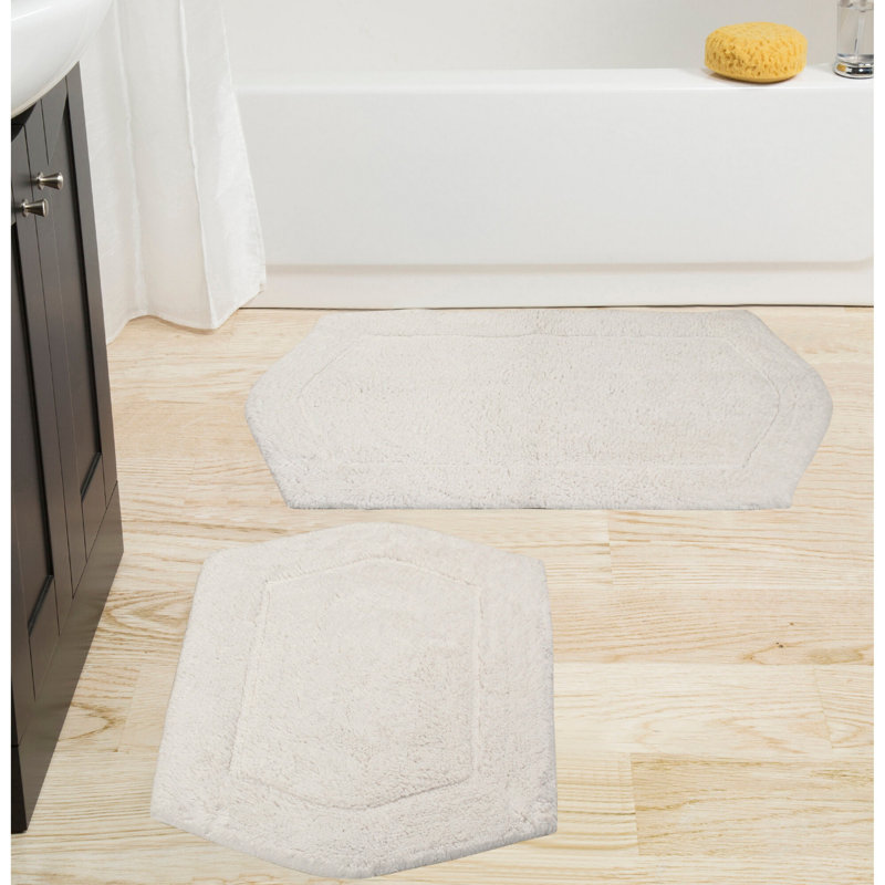 Morissette 2 Pcs Bath Rug Set (17"x24", 21"x34"), Ivory