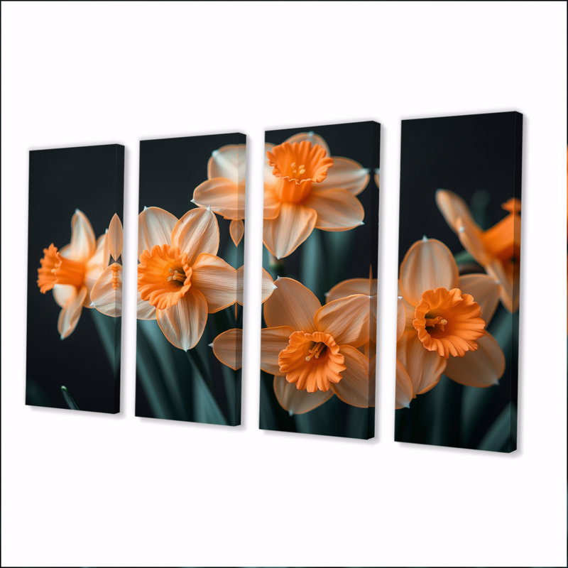 Gaige - Jonquilles, ensemble d'art sur toile, H 32 po x l 64 po