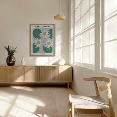«White Lotus», art mural texturé encadré