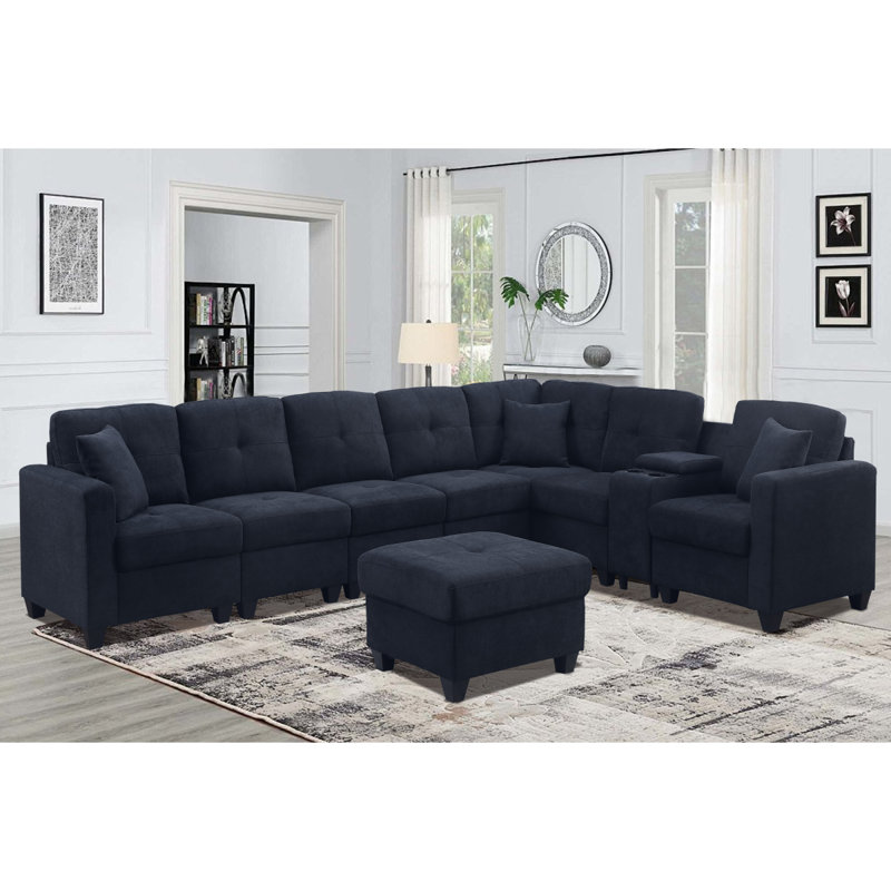 Canapé modulaire, Tissu bleu foncé
