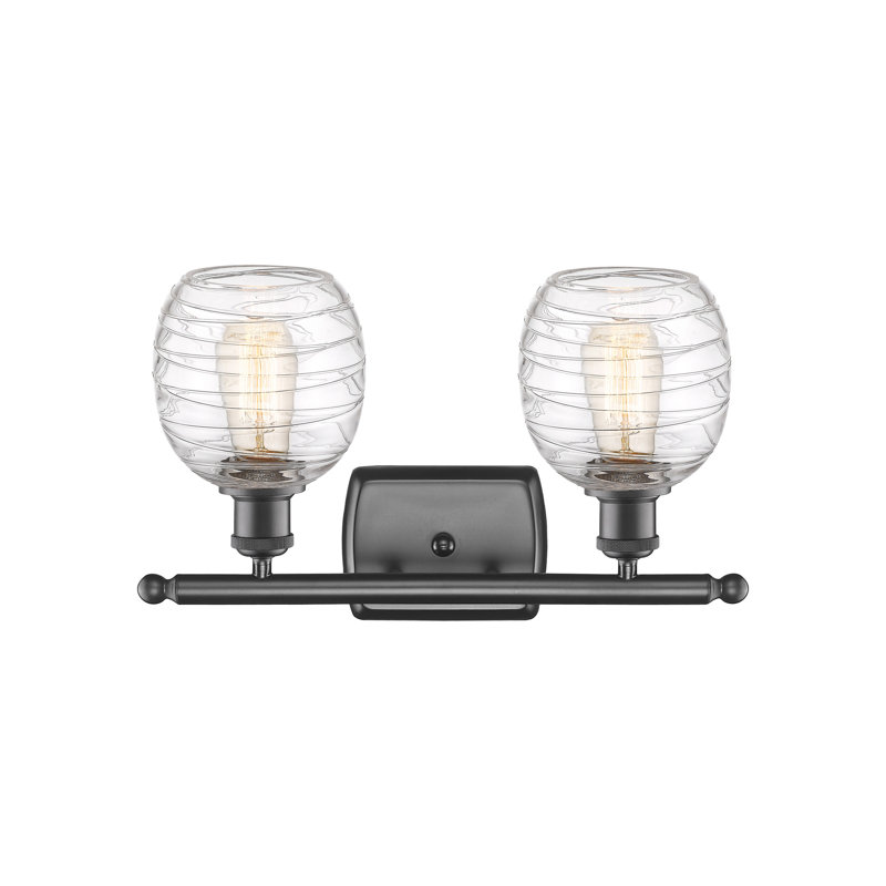 Wolff 2 - Light Dimmable Vanity Light, Incandescent, Oil Rubbed Bronze, Deco Swirl