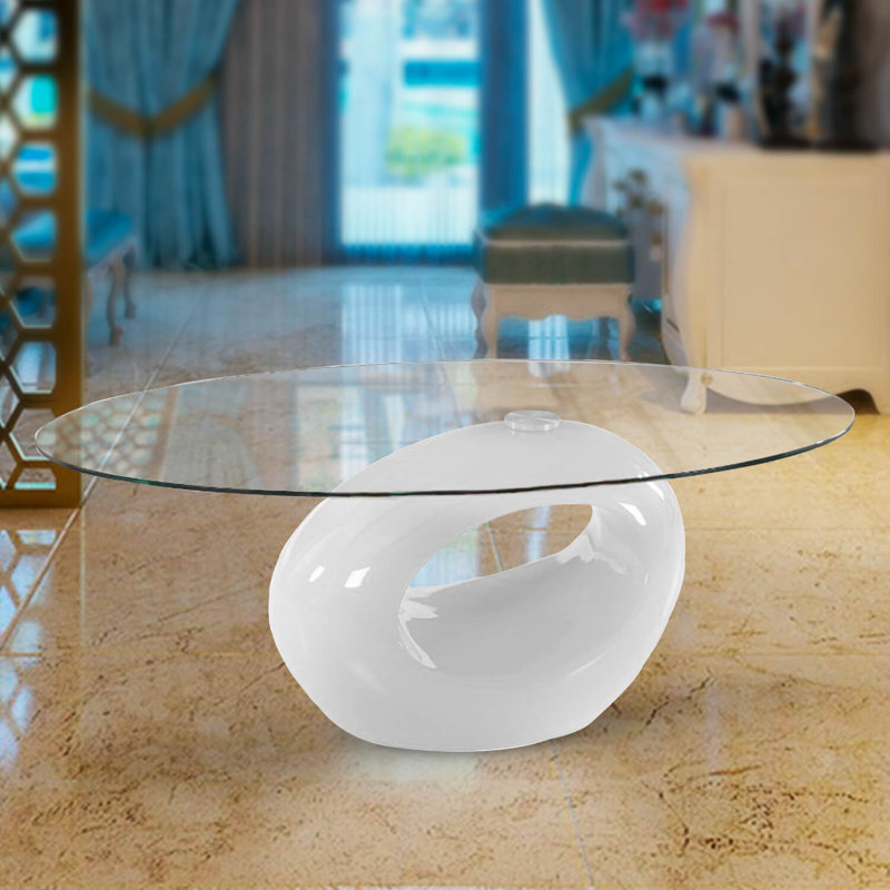 Table basse en verre, Blanc