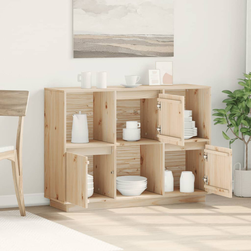 Harel 110.5cm Solid Wood Sideboard, Brown