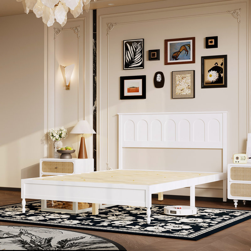 Solid Wood Platform Bed With Elegent Style
