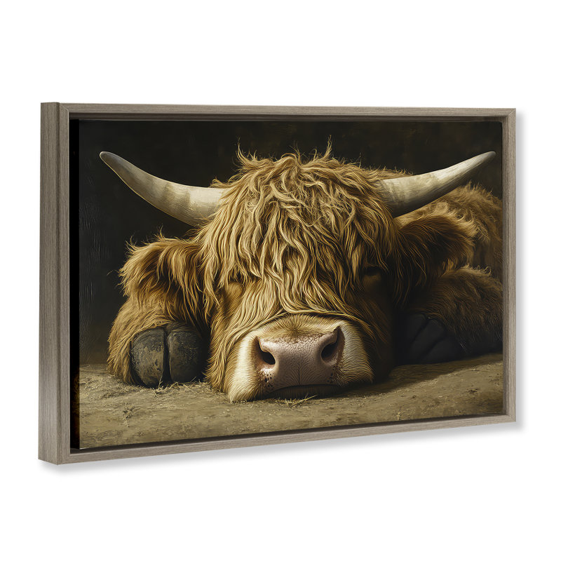 Cadre flottant Sleeping Highland, H 21 po x l 31 po, Montalcino orme flottant encadré
