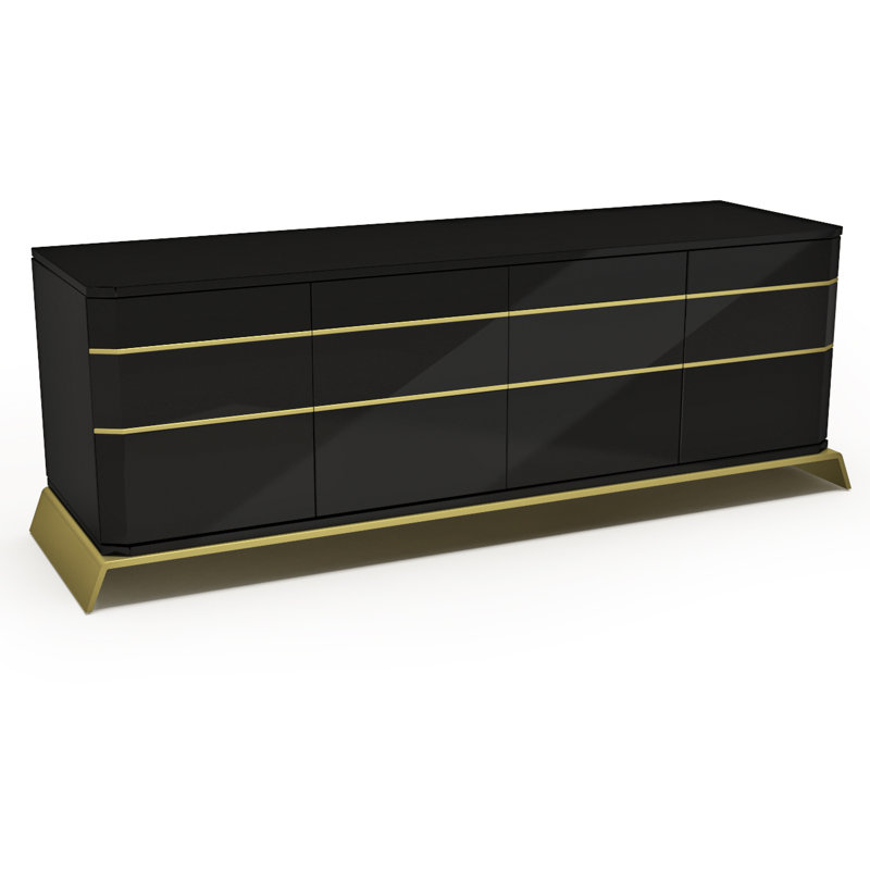 191cm Sideboard, Black/Brass