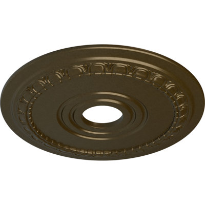 Endurathane Munich Ceiling Medallion, 17 1/2"OD x 3 5/8"ID x 1"P (Fits Canopies up to 5 5/8"), Hand-Painted Brass Finish
