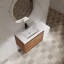 Meuble-lavabo mural avec lavabo de comptoir en résine, tablette et portes à fermeture en douceur-1975877747