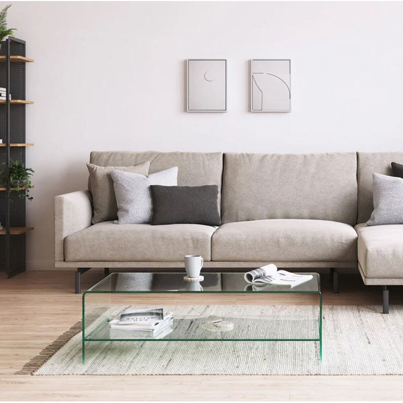 Table basse avec plateau supérieur en verre Aquarius