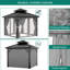 Outdoor Hardtop Gazebo, Galvanized Iron Double Vent Roof with Curtains & Netting, Aluminum Frame Pavilion for Patio, Lawn, Deck, Garden-1111857268-1111857272