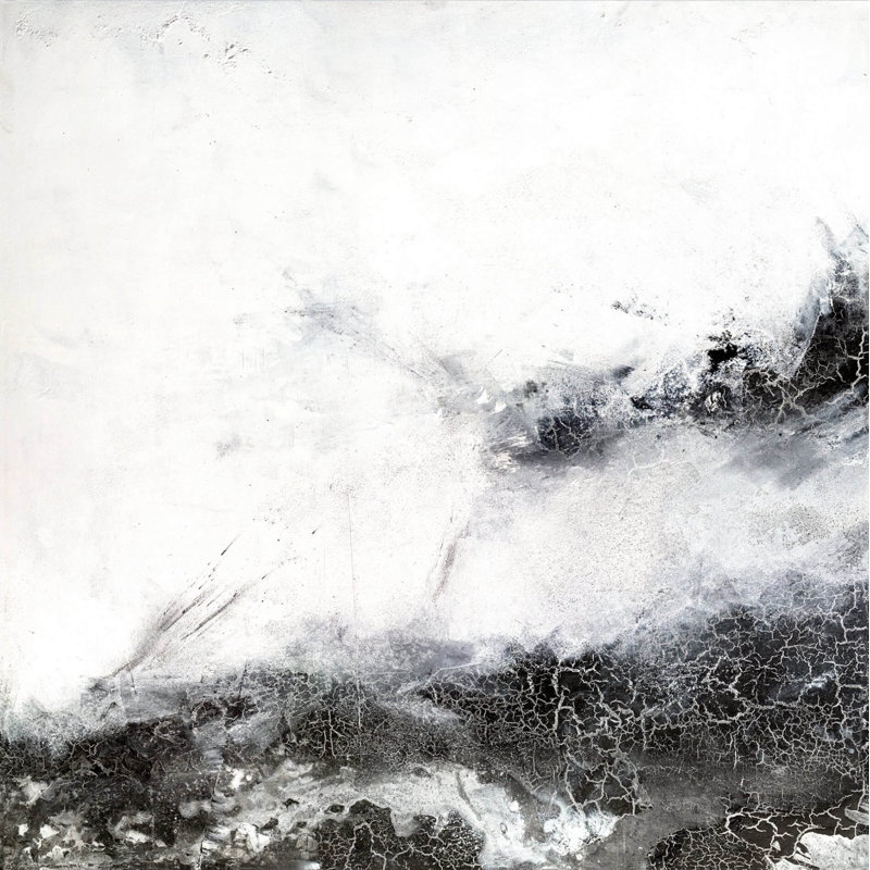 Black & Gray II - Artist Enhanced Canvas Print, Black Framed Canvas, 37.5" H x 37.5" W x 1.75" D