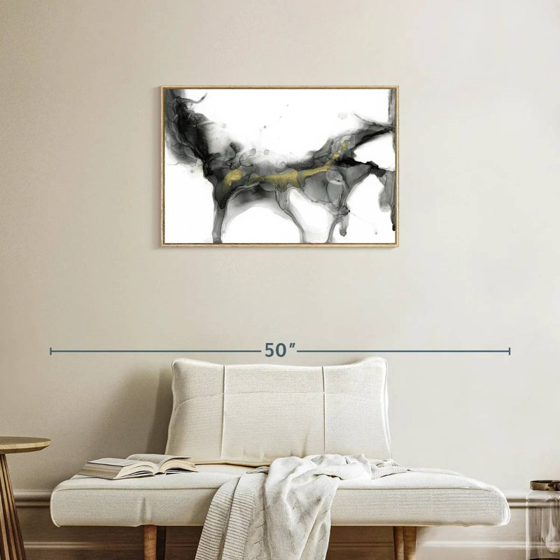 Golden Precipice II, Cadre flottant en bois naturel, 31 po x 21 po