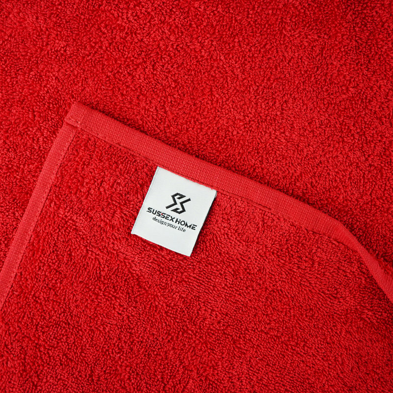 100% Cotton Midweight Bath Towel, Red