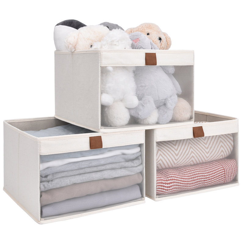 Fabric Cube or Bin Set, Beige