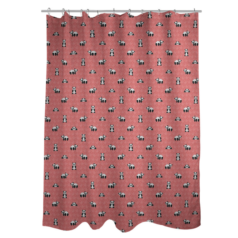 Rideau de douche simple katelyn elizabeth panda, Rouge