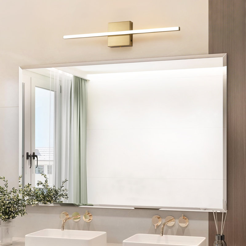 24inch Hardwired LED Flush Mounted Sconce, Gold