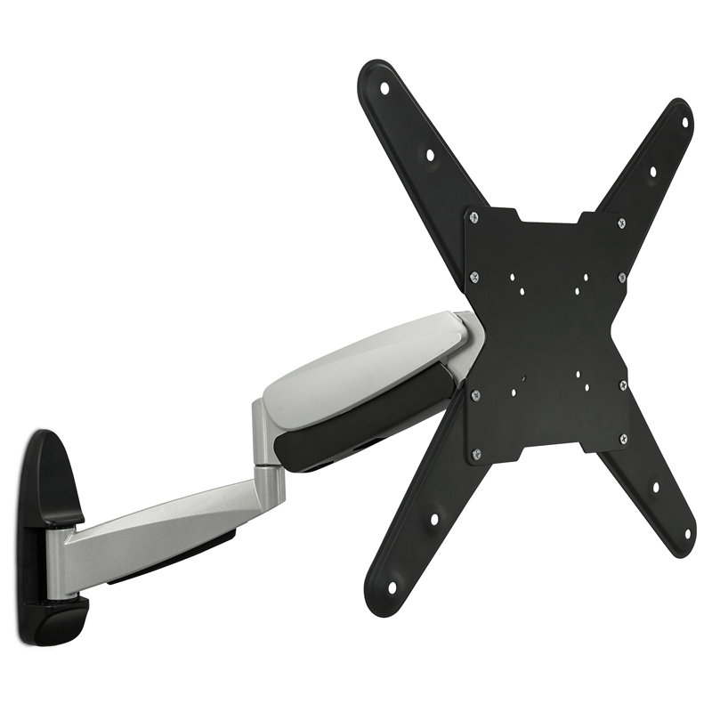 Mount-It Full Motion Height Adjustable TV Wall Mount Bracket with Black Gas Spring Articulating Arm