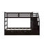 Lit superposé simple au-dessus de simple avec lit gigogne, escalier de rangement et structure en bois massif pour chambre d'enfant-113547225