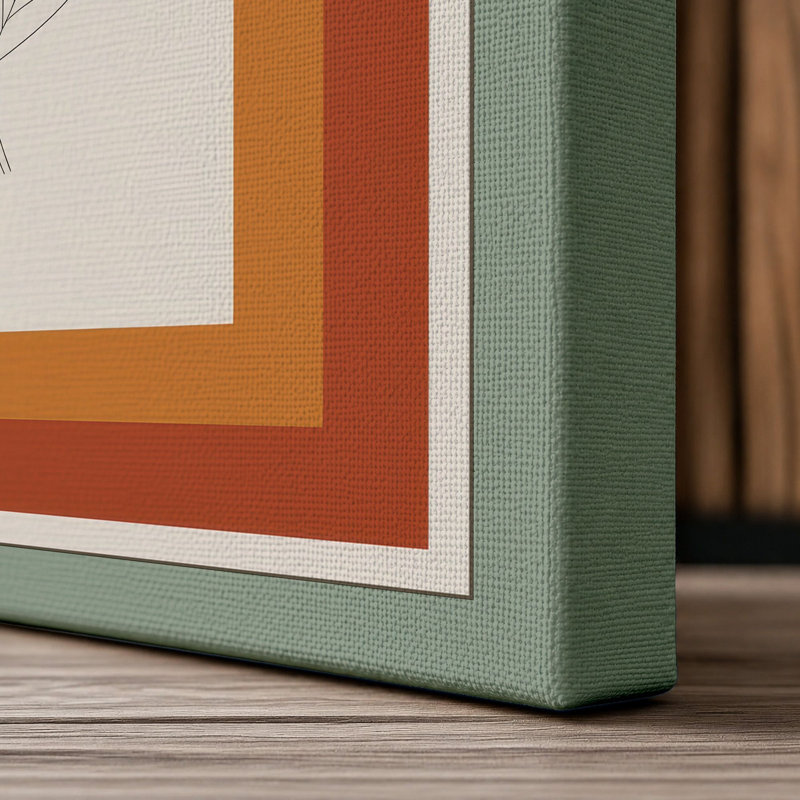 Single Stem in Line Botanical - Wrapped Canvas, 24x16 - 61.0 x 40.6 cm, Sage Border
